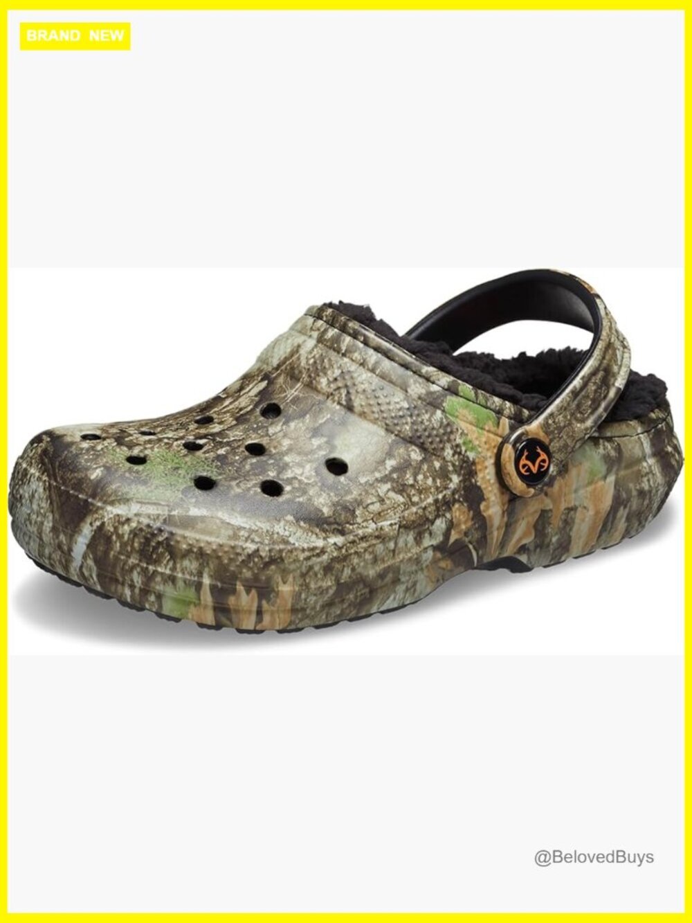 Warm Faux Fur Lined Clog Slipper with Heel Strap, Lightweight